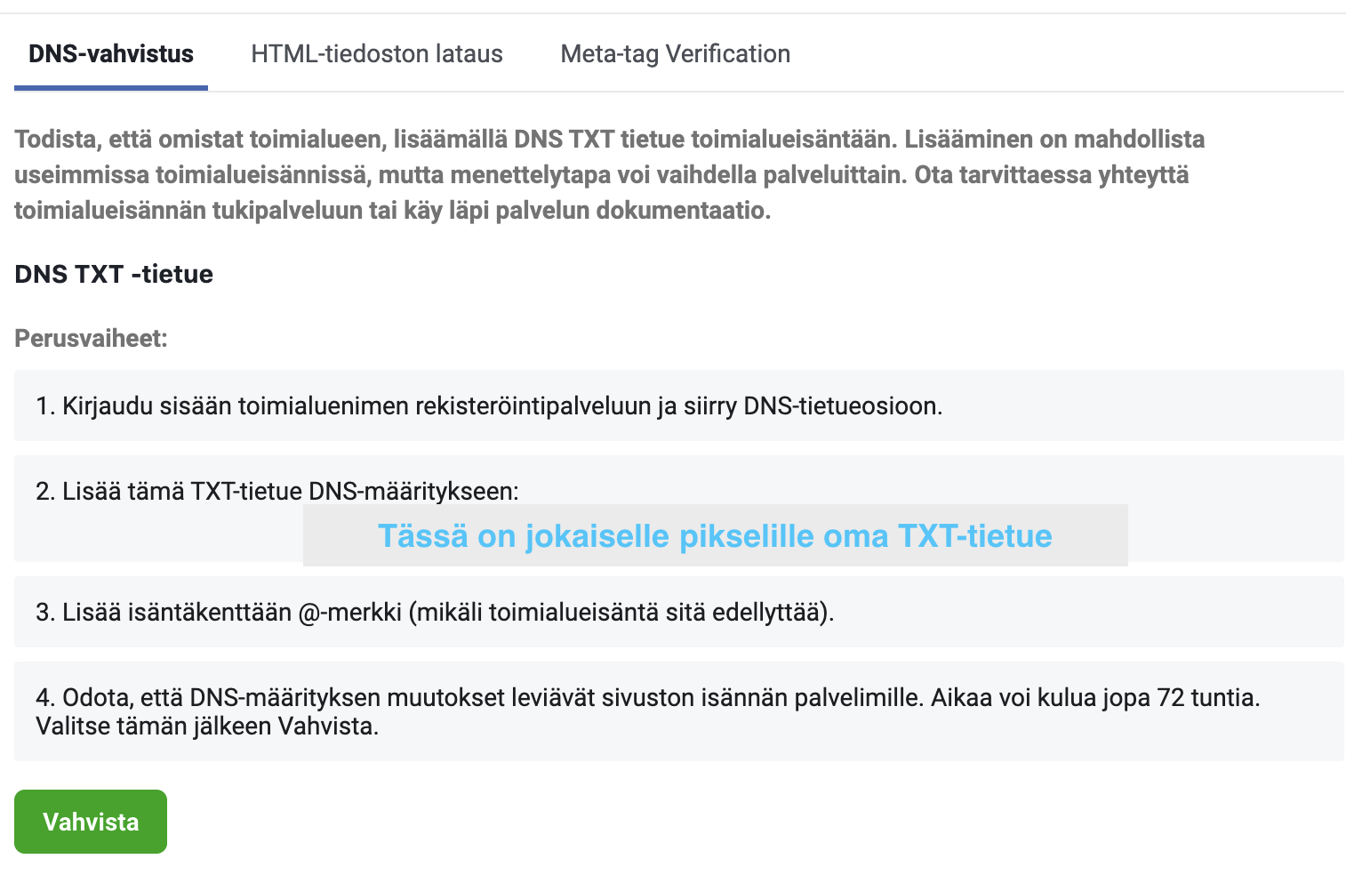 Facebookin iOS14-muutokset ja toimialueen vahvistus